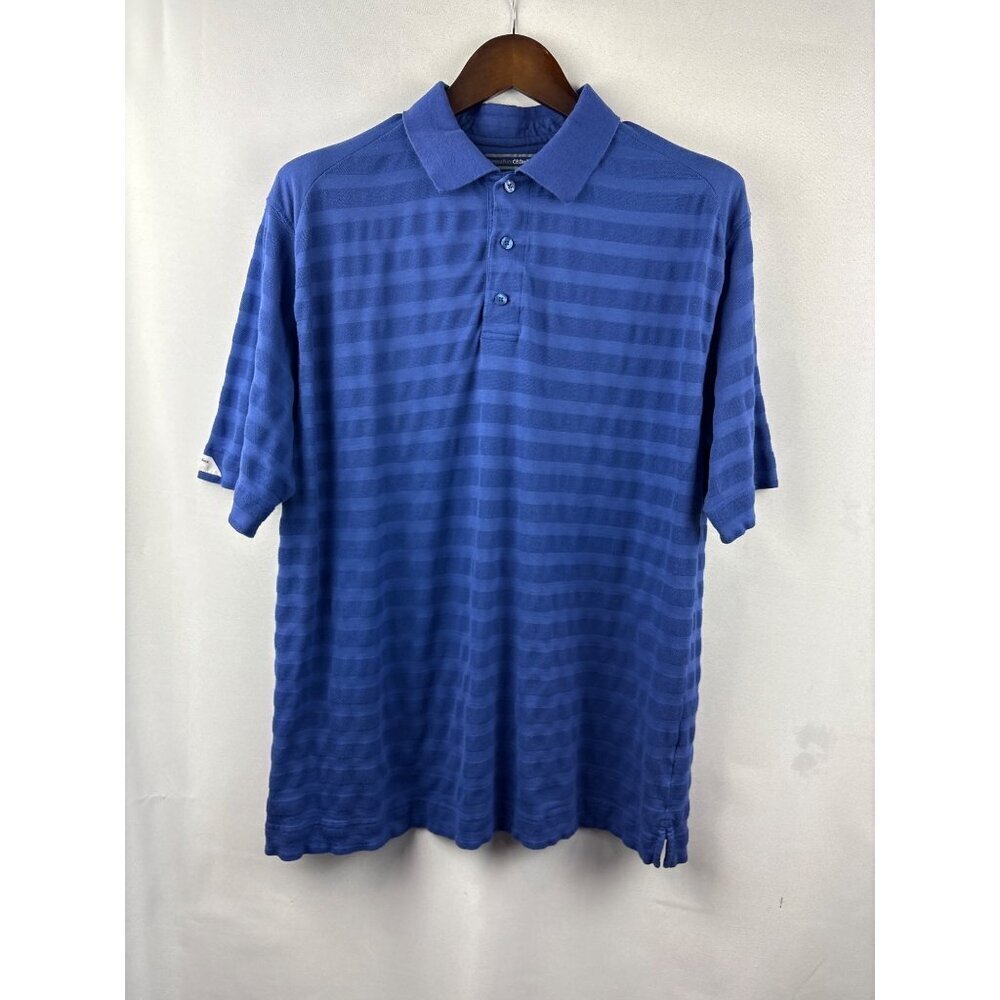 Men’s Vintage Cutter & Buck Large Royal Blue Striped Polo Shirt